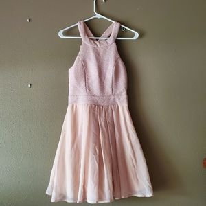 Pink halter formal dress ( homecoming )